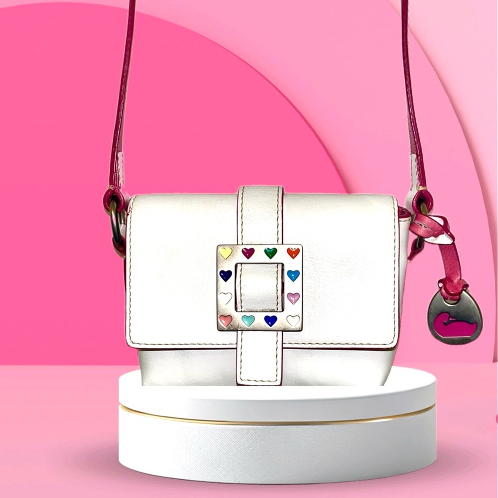Dooney and Bourke Y2K Limited Special Edition White Heart Mini Bag w/Pink Duck